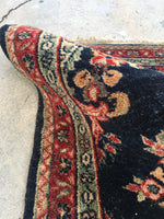 2’1 x 2’8 antique Sarouk Mat Rug (#1367) - Blue Parakeet Rugs