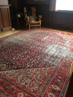 8’8 x 11’5 love worn antique Persian Hamadan rug (#1053) - Blue Parakeet Rugs