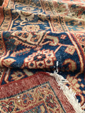 9’4 x 10’8 Love-worn Persian Mahal Rug / large distressed vintage rug (#1016) - Blue Parakeet Rugs