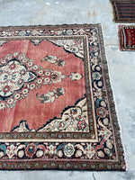 5’3 x 6’7 Vintage Persian Lilihan rug #2522 - Blue Parakeet Rugs