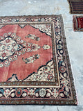 5’3 x 6’7 Vintage Persian Lilihan rug #2522 - Blue Parakeet Rugs