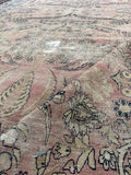 7’8 x 13’5 Antique worn and muted Persian Kerman Lavar rug #1975ML / 8x13 Vintage rug - Blue Parakeet Rugs