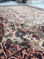8’10 x 12’ antique ivory Persian Mahal (#1143ML) - Blue Parakeet Rugs