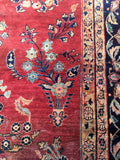 8’6 x 11’6 Antique floral design 1920s rug - Blue Parakeet Rugs