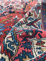 6’6 x 9’2 Beautiful and Bold tribal Heriz rug (#1086) - Blue Parakeet Rugs