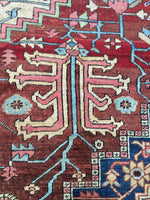 8’2 x 10’ antique Persian Serapi Heriz Rug (#861) - Blue Parakeet Rugs