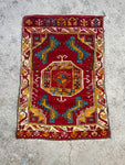 1’10 x 2’10 Antique Turkish Rug Mat #945ML - Blue Parakeet Rugs