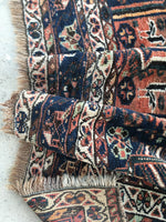 5’7 x 7’ Antique Shiraz Tribal Rug (#1376) - Blue Parakeet Rugs