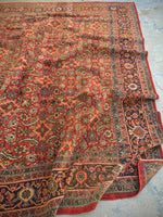 10'3 x 11’7 Antique 1920s village rug (#1371) - Blue Parakeet Rugs