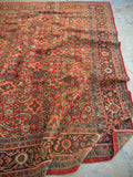 10'3 x 11’7 Antique 1920s village rug (#1371) - Blue Parakeet Rugs