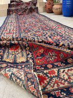 3'8 x 12'6 Antique Persian Runner #1302 / 13 foot vintage runner - Blue Parakeet Rugs