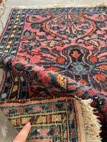 2x3 Antique Persian Scatter Rug #2487 - Blue Parakeet Rugs