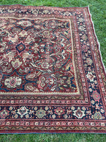 7'9 x 11'5 Antique 1920s Mahal village rug (#606) - Blue Parakeet Rugs