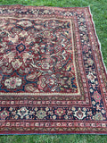 7'9 x 11'5 Antique 1920s Mahal village rug (#606) - Blue Parakeet Rugs