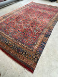 7'10 x 13' Antique Persian Iron rug Bidjar #2234 / 8x13 Vintage Rug - Blue Parakeet Rugs