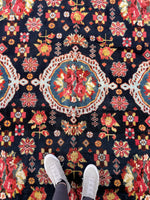 7' x 14'9" Antique Persian Bakhtiari / Long and Narrow Rug - Blue Parakeet Rugs