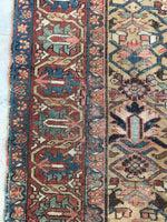 8’8 x 11’ Antique Persian Heriz Rug / 9x11 vintage rug (#1088) - Blue Parakeet Rugs