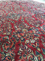 9 x 11’8 Antique Persian Sarouk (#1399) - Blue Parakeet Rugs