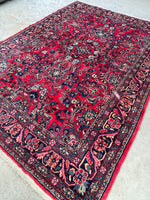 7’1 x 9’9 Antique Persian Dargazin Rug #2354 / 7x10 vintage rug - Blue Parakeet Rugs