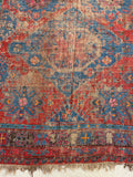 7’5 x 12’5 antique Soumak flat weave rug - Blue Parakeet Rugs