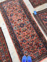 2’6 x 6’4 Antique Lilihan Runner - Blue Parakeet Rugs