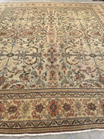 10’7 x 11’7 Antique 19th Century Persian Sultanabad Mahal rug #2399ML - Blue Parakeet Rugs