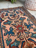1’10 x 2’11 Antique Persian Lilihan rug #2542 - Blue Parakeet Rugs