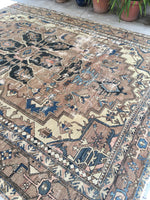 9’6 x 13’4 antique Persian Serapi (#1145) - Blue Parakeet Rugs
