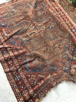 4’8 x 5’9 Persian Shiraz Tribal Rug - Blue Parakeet Rugs
