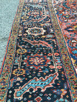 8'4" x 11'2" Antique Heriz Rug - Blue Parakeet Rugs