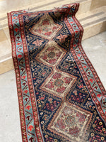 3’ x 14’9 Antique Persian Runner #2323 / Long Vintage Runner - Blue Parakeet Rugs