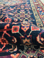3'4 x 10’ Vintage Hamadan Runner - Blue Parakeet Rugs