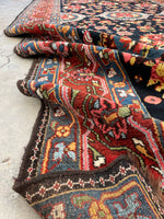 7' x 14'9" Antique Persian Bakhtiari / Long and Narrow Rug - Blue Parakeet Rugs