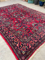 7’1 x 9’9 Antique Persian Dargazin Rug #2354 / 7x10 vintage rug - Blue Parakeet Rugs