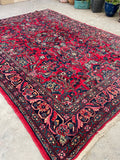 7’1 x 9’9 Antique Persian Dargazin Rug #2354 / 7x10 vintage rug - Blue Parakeet Rugs