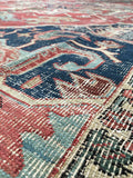 8'8 x 12'2 Rusty n Worn Serapi Heriz Rug - Blue Parakeet Rugs