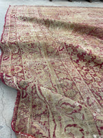 10’3 x 11’6 Antique floral design Kerman Lavar rug #1970ML / 10x12 Vintage rug - Blue Parakeet Rugs