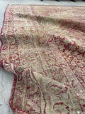 10’3 x 11’6 Antique floral design Kerman Lavar rug #1970ML / 10x12 Vintage rug - Blue Parakeet Rugs