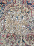 6’10 x 10’ Timeworn Antique Ferahan rug #2299 / Antique Oriental Rug - Blue Parakeet Rugs