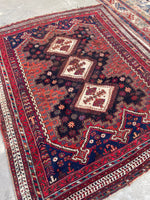 5’1 x 6’6 Antique Persian Afshar Rug (#1295) - Blue Parakeet Rugs
