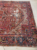 7’10 x 10’8 Antique Persian Heriz #2366 - Blue Parakeet Rugs