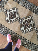 3'4 x 5'7 Vintage Persian Shiraz rug - Blue Parakeet Rugs