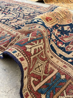 2’10 x 8’8 Antique Akstafa Caucasus Runner #2290 / Vintage skinny runner - Blue Parakeet Rugs