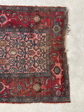 4’ x 6’8 Worn Antique Persian Kurdish rug - Blue Parakeet Rugs