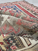 3’7 x 4’8 Antique Caucasus Rug #2582 / small vintage rug - Blue Parakeet Rugs