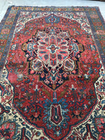 6’6 x 9’2 Beautiful and Bold tribal Heriz rug (#1086) - Blue Parakeet Rugs