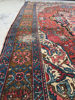 6’6 x 9’2 Beautiful and Bold tribal Heriz rug (#1086) - Blue Parakeet Rugs