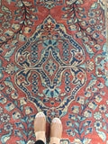 9’5 x 11’10 Antique Persian Mahal Rug / 9x12 vintage rug (#1257) - Blue Parakeet Rugs