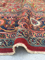 10'3 x 11’7 Antique 1920s village rug (#1371) - Blue Parakeet Rugs