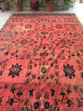 7’3 x 12’1 Antique Mahal Rug - Blue Parakeet Rugs
